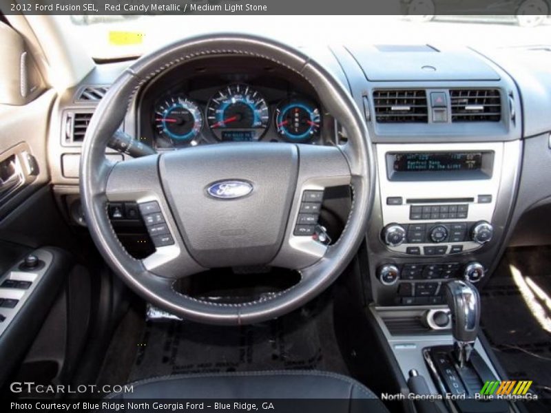 Red Candy Metallic / Medium Light Stone 2012 Ford Fusion SEL