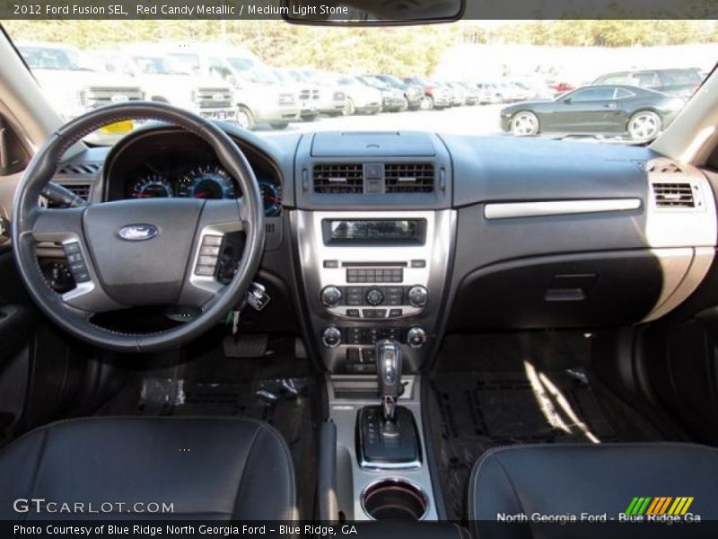 Red Candy Metallic / Medium Light Stone 2012 Ford Fusion SEL