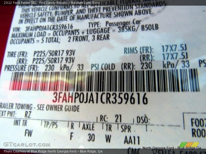 Red Candy Metallic / Medium Light Stone 2012 Ford Fusion SEL