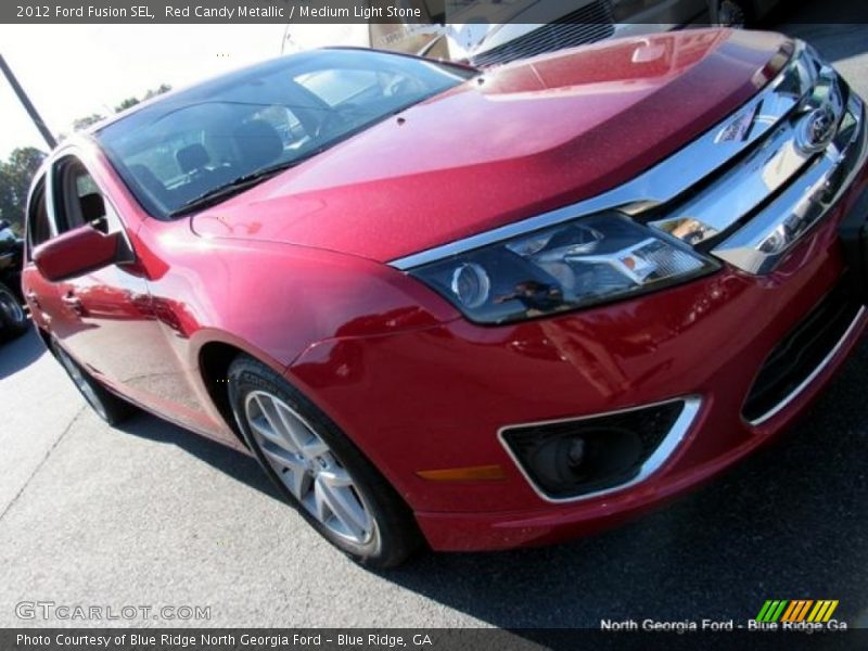 Red Candy Metallic / Medium Light Stone 2012 Ford Fusion SEL