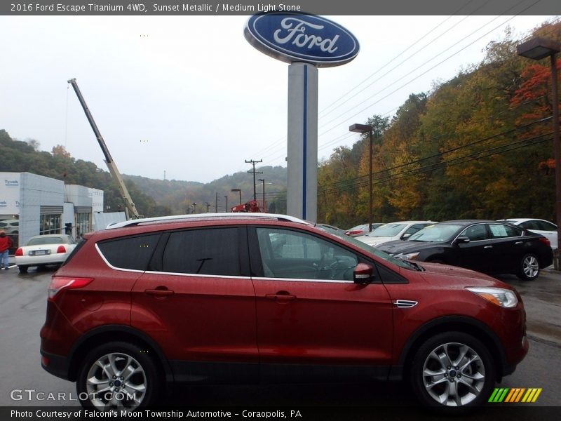 Sunset Metallic / Medium Light Stone 2016 Ford Escape Titanium 4WD