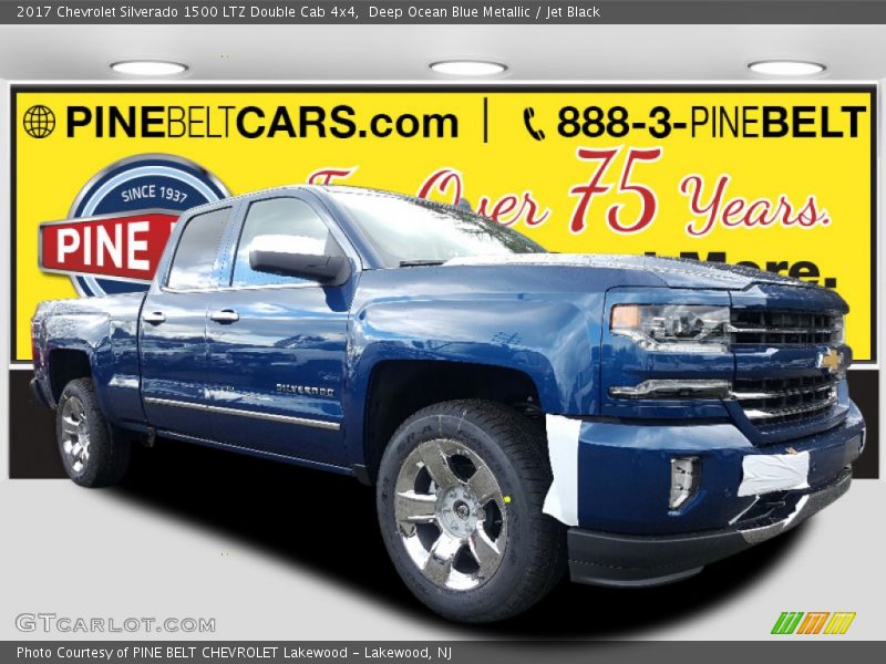 Deep Ocean Blue Metallic / Jet Black 2017 Chevrolet Silverado 1500 LTZ Double Cab 4x4