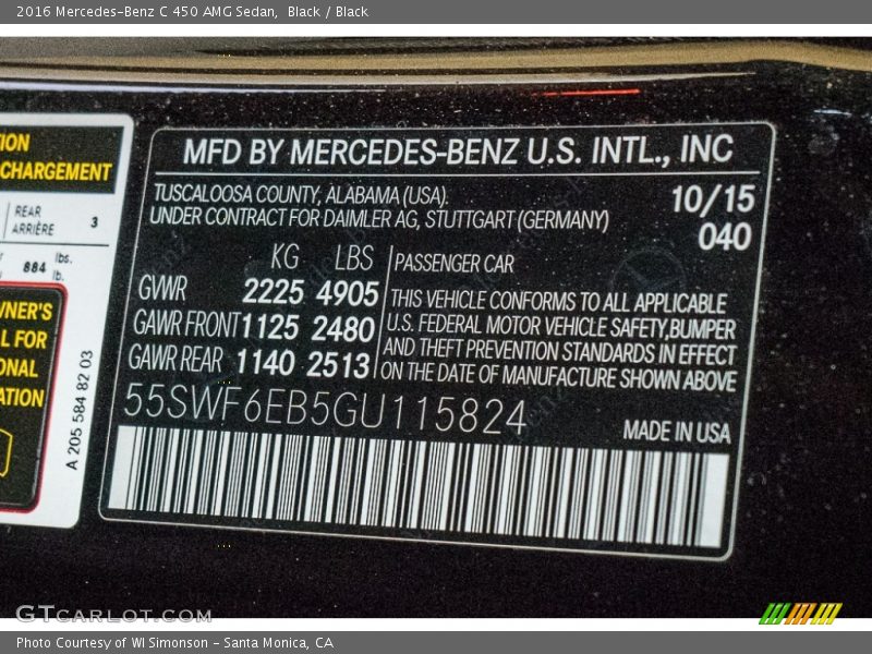 Black / Black 2016 Mercedes-Benz C 450 AMG Sedan