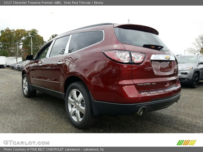 Siren Red Tintcoat / Ebony 2017 Chevrolet Traverse Premier AWD