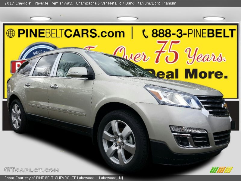 Champagne Silver Metallic / Dark Titanium/Light Titanium 2017 Chevrolet Traverse Premier AWD