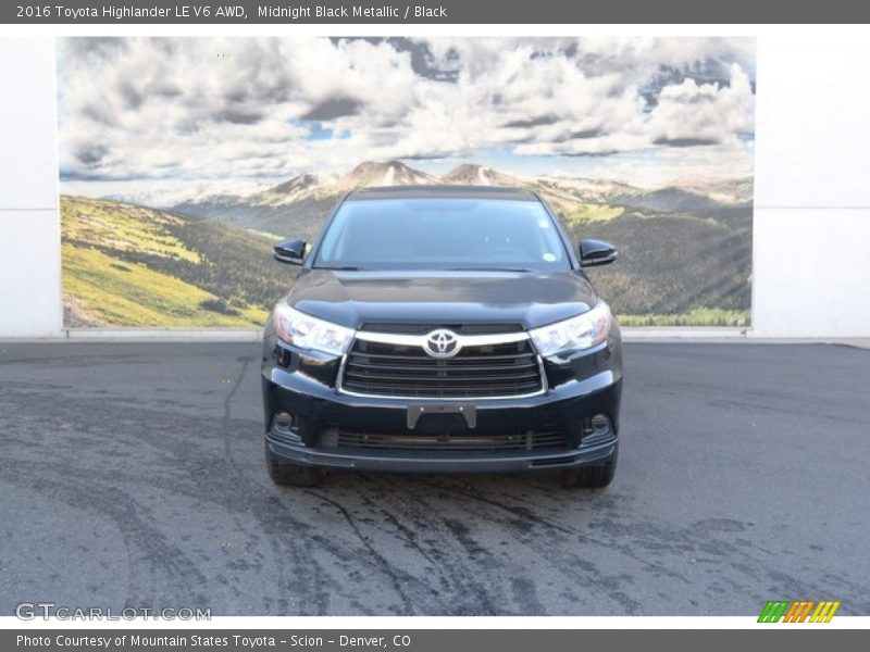 Midnight Black Metallic / Black 2016 Toyota Highlander LE V6 AWD