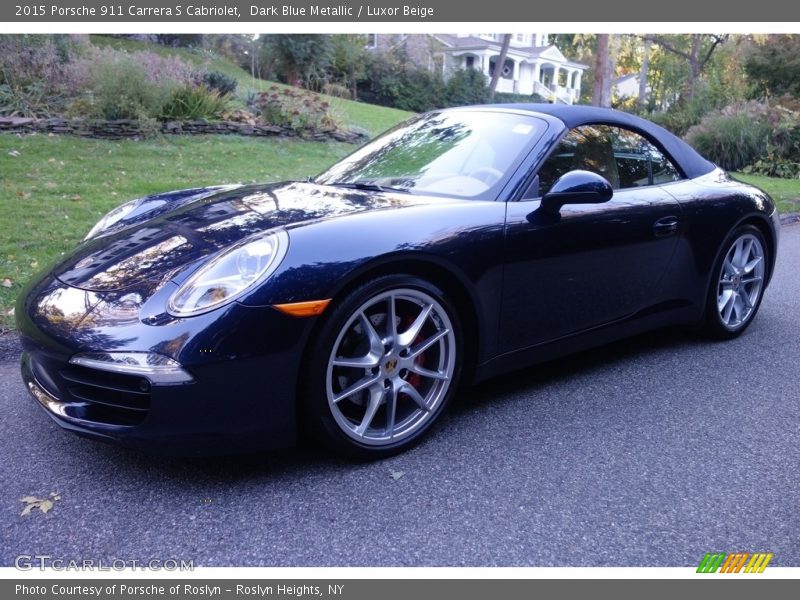 Dark Blue Metallic / Luxor Beige 2015 Porsche 911 Carrera S Cabriolet