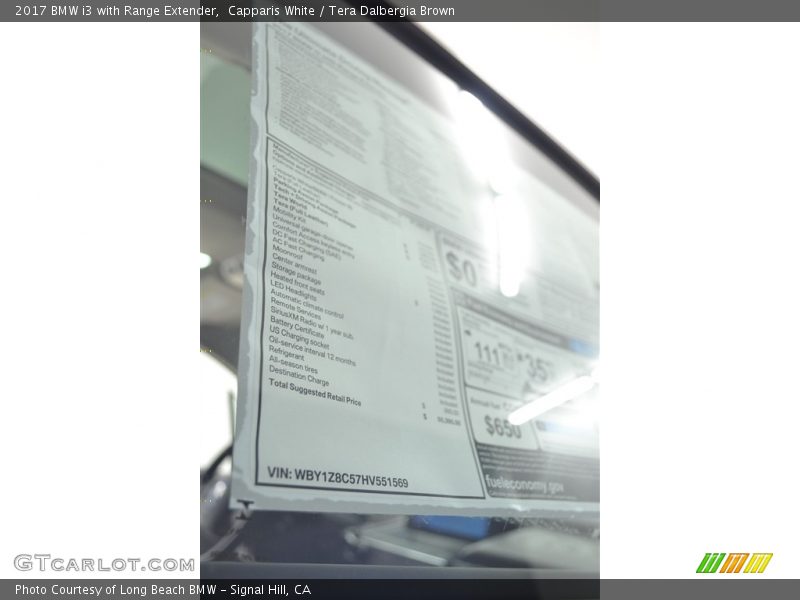 Capparis White / Tera Dalbergia Brown 2017 BMW i3 with Range Extender