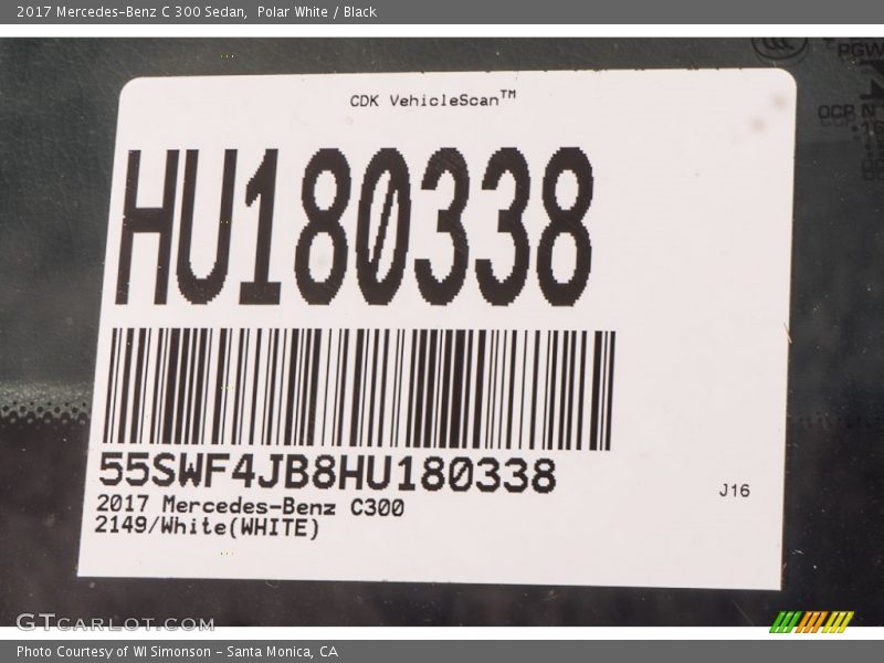 Polar White / Black 2017 Mercedes-Benz C 300 Sedan