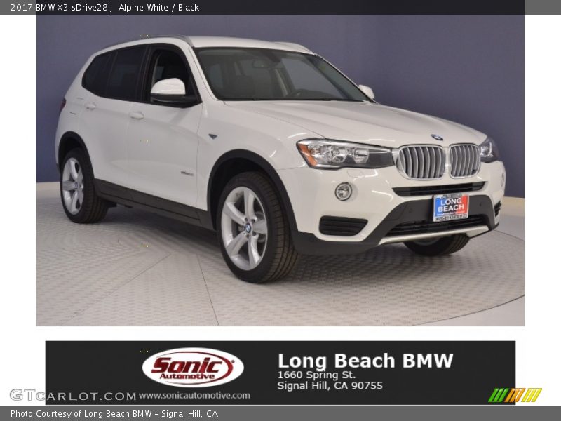 Alpine White / Black 2017 BMW X3 sDrive28i