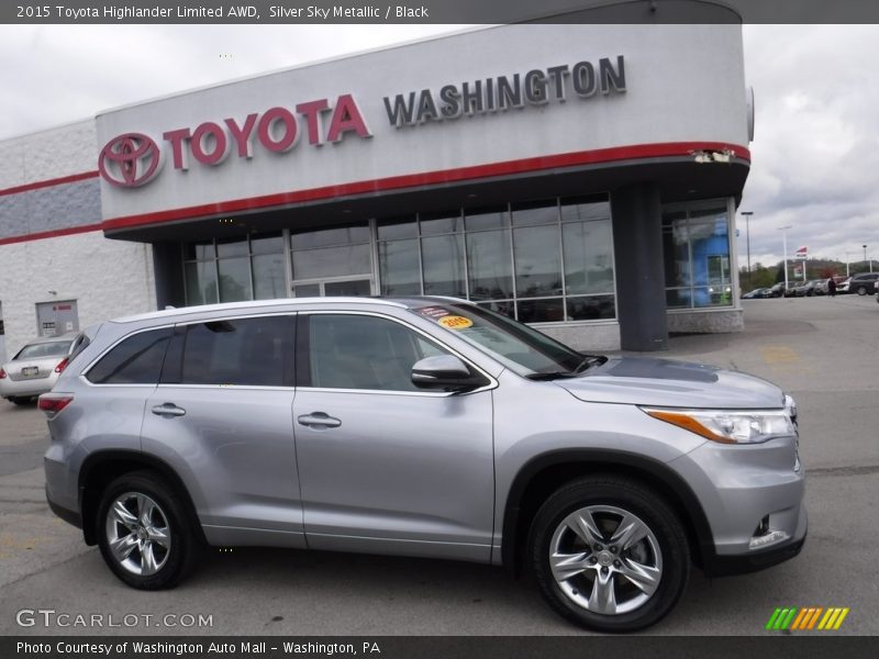 Silver Sky Metallic / Black 2015 Toyota Highlander Limited AWD