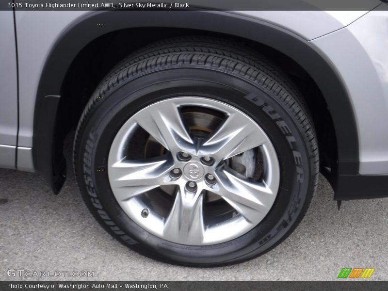 Silver Sky Metallic / Black 2015 Toyota Highlander Limited AWD