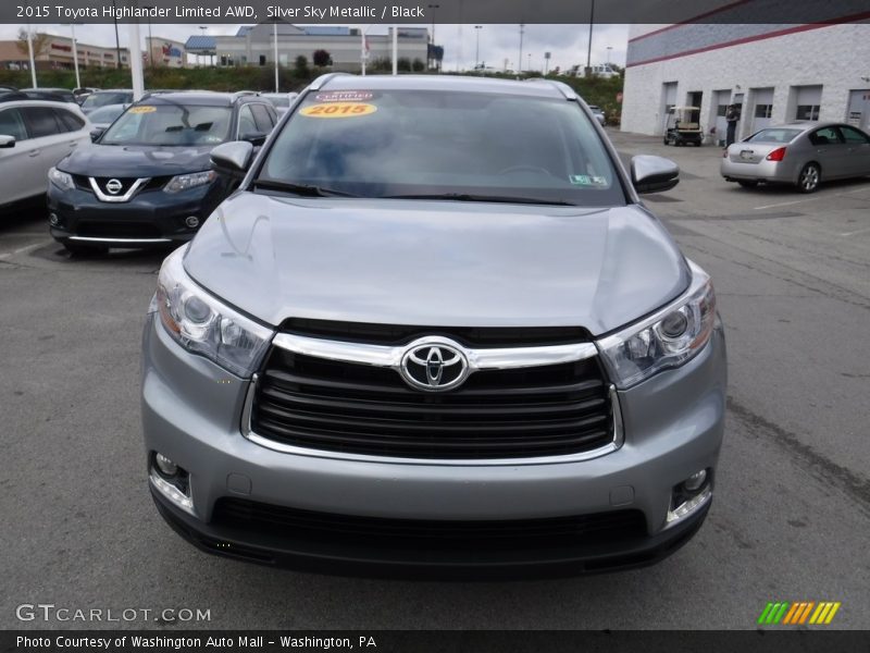 Silver Sky Metallic / Black 2015 Toyota Highlander Limited AWD