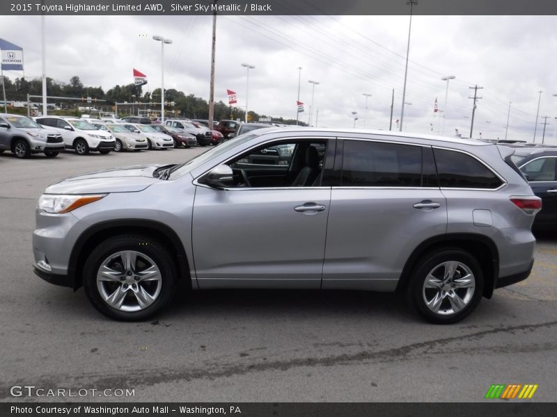 Silver Sky Metallic / Black 2015 Toyota Highlander Limited AWD