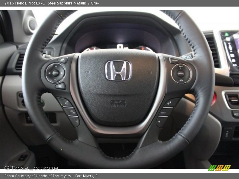 Steel Sapphire Metallic / Gray 2016 Honda Pilot EX-L