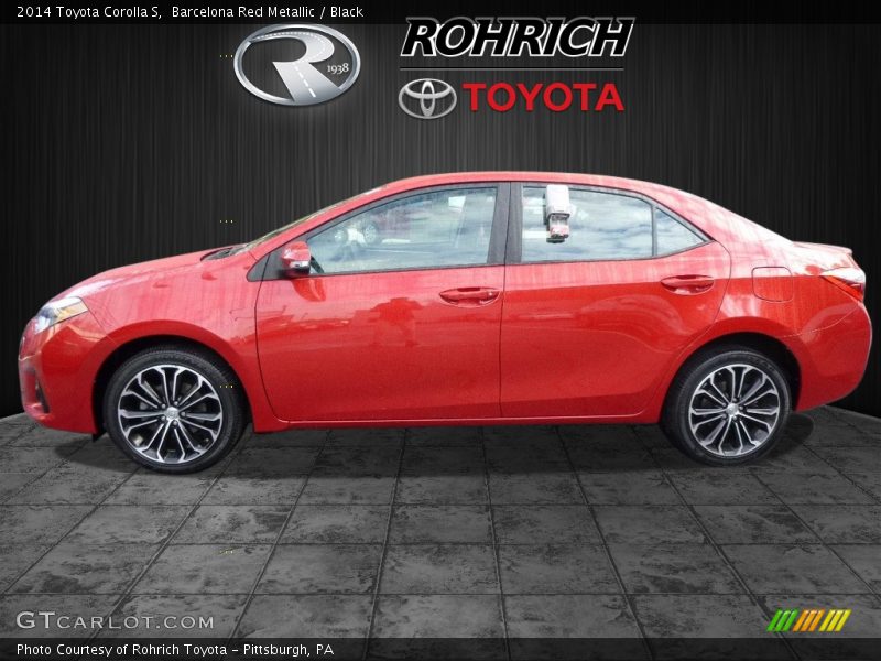 Barcelona Red Metallic / Black 2014 Toyota Corolla S
