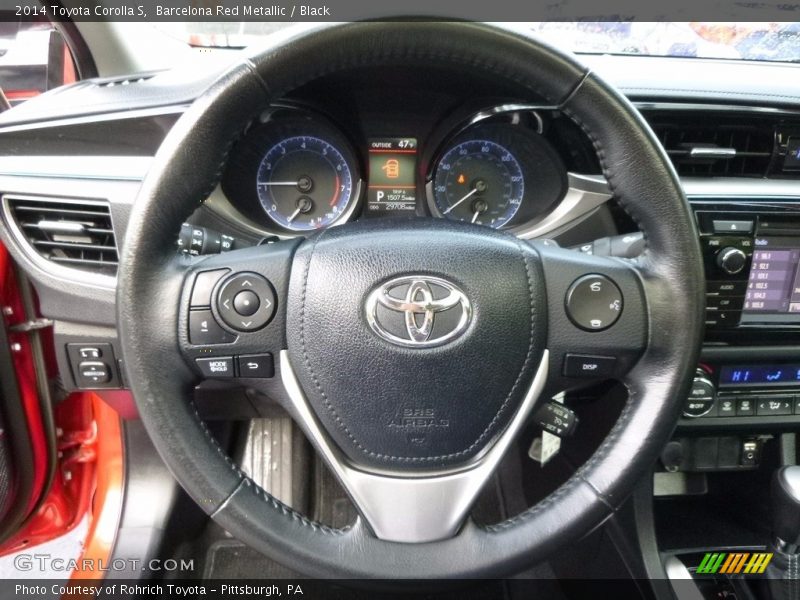 Barcelona Red Metallic / Black 2014 Toyota Corolla S