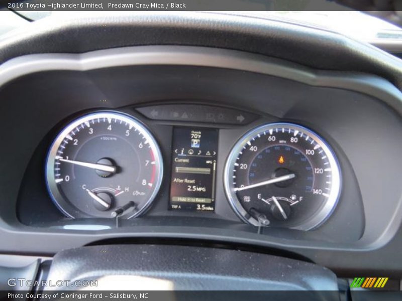 Predawn Gray Mica / Black 2016 Toyota Highlander Limited