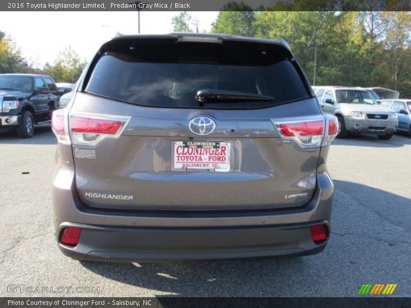 Predawn Gray Mica / Black 2016 Toyota Highlander Limited