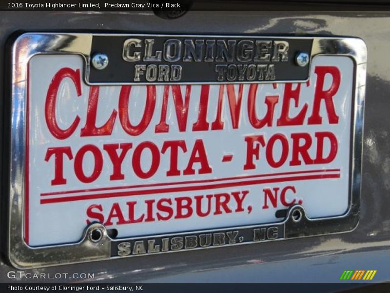 Predawn Gray Mica / Black 2016 Toyota Highlander Limited