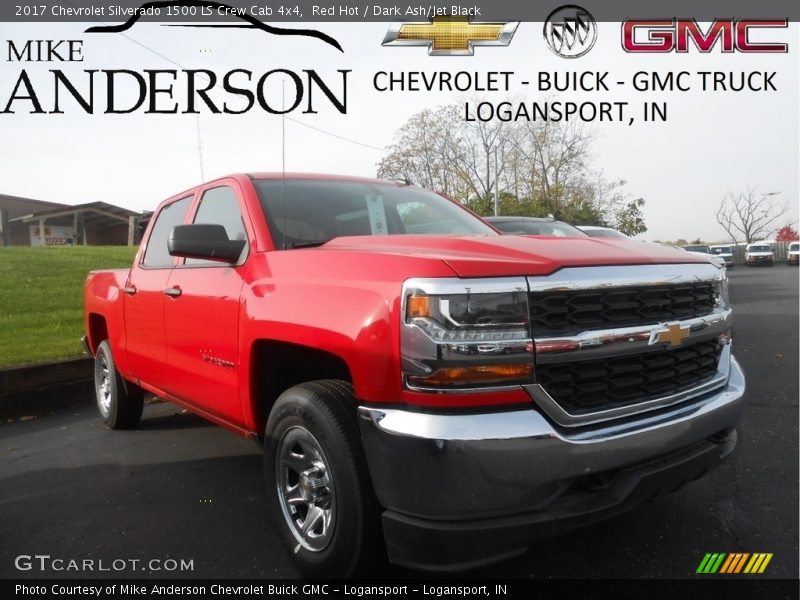 Red Hot / Dark Ash/Jet Black 2017 Chevrolet Silverado 1500 LS Crew Cab 4x4