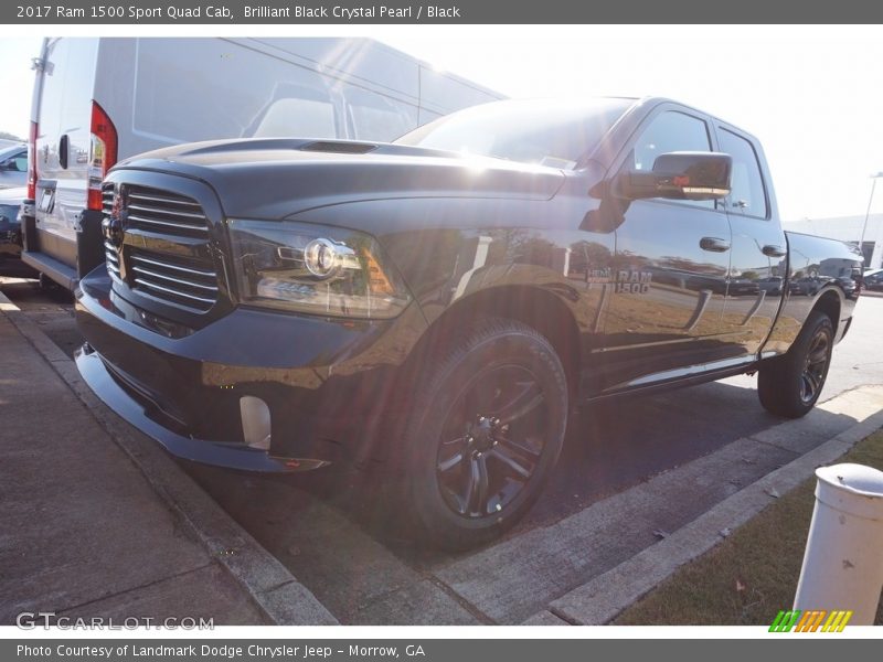 Brilliant Black Crystal Pearl / Black 2017 Ram 1500 Sport Quad Cab