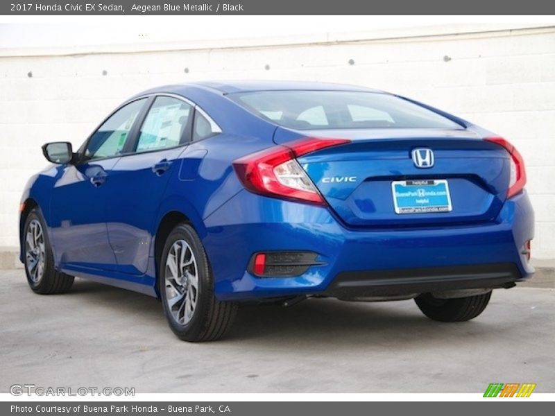 Aegean Blue Metallic / Black 2017 Honda Civic EX Sedan