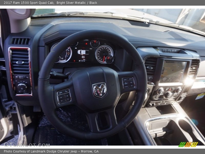 Bright Silver Metallic / Black 2017 Ram 1500 Sport Quad Cab