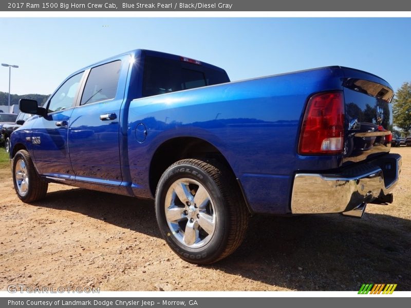 Blue Streak Pearl / Black/Diesel Gray 2017 Ram 1500 Big Horn Crew Cab