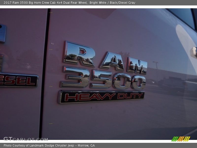 Bright White / Black/Diesel Gray 2017 Ram 3500 Big Horn Crew Cab 4x4 Dual Rear Wheel