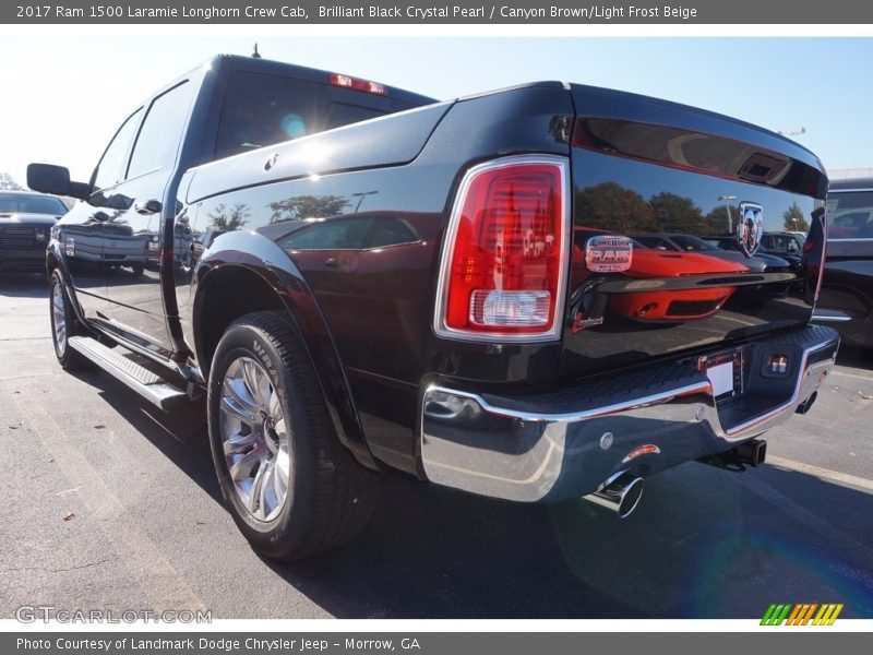 Brilliant Black Crystal Pearl / Canyon Brown/Light Frost Beige 2017 Ram 1500 Laramie Longhorn Crew Cab