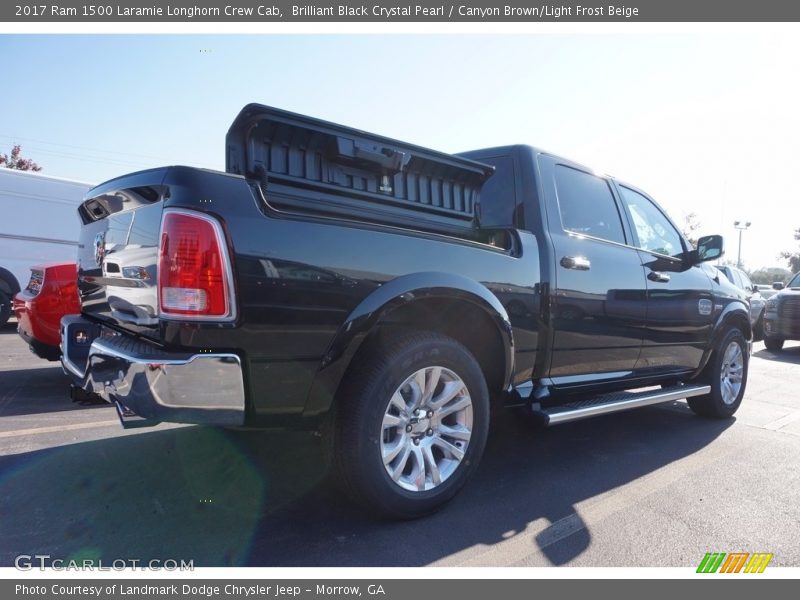 Brilliant Black Crystal Pearl / Canyon Brown/Light Frost Beige 2017 Ram 1500 Laramie Longhorn Crew Cab