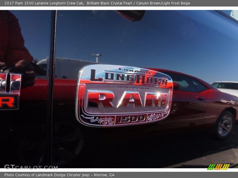 Brilliant Black Crystal Pearl / Canyon Brown/Light Frost Beige 2017 Ram 1500 Laramie Longhorn Crew Cab