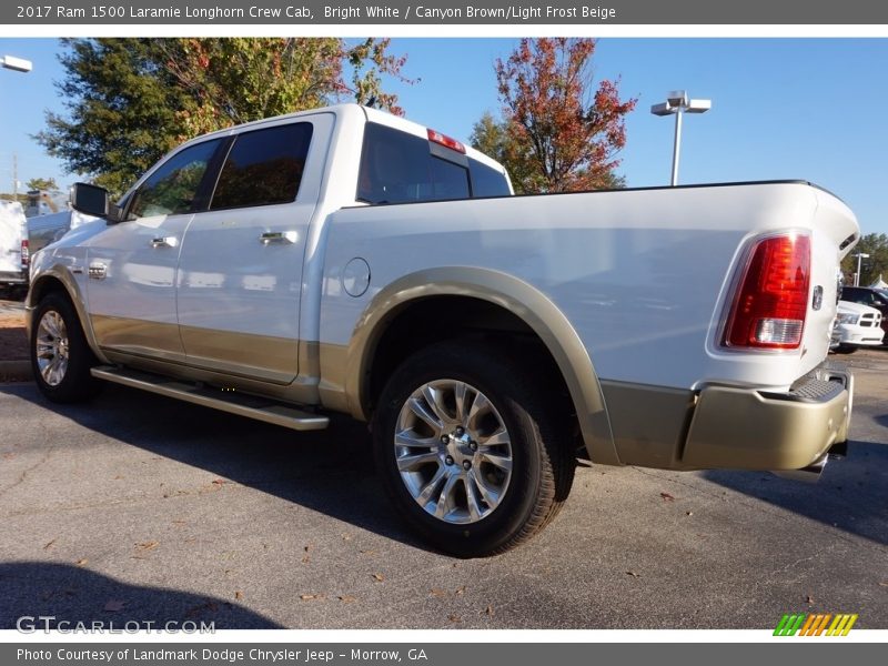 Bright White / Canyon Brown/Light Frost Beige 2017 Ram 1500 Laramie Longhorn Crew Cab