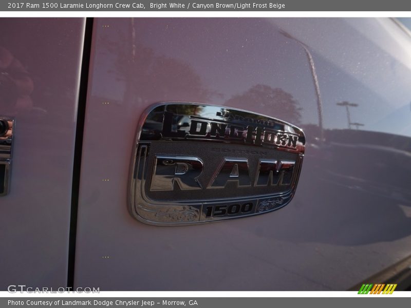 Bright White / Canyon Brown/Light Frost Beige 2017 Ram 1500 Laramie Longhorn Crew Cab