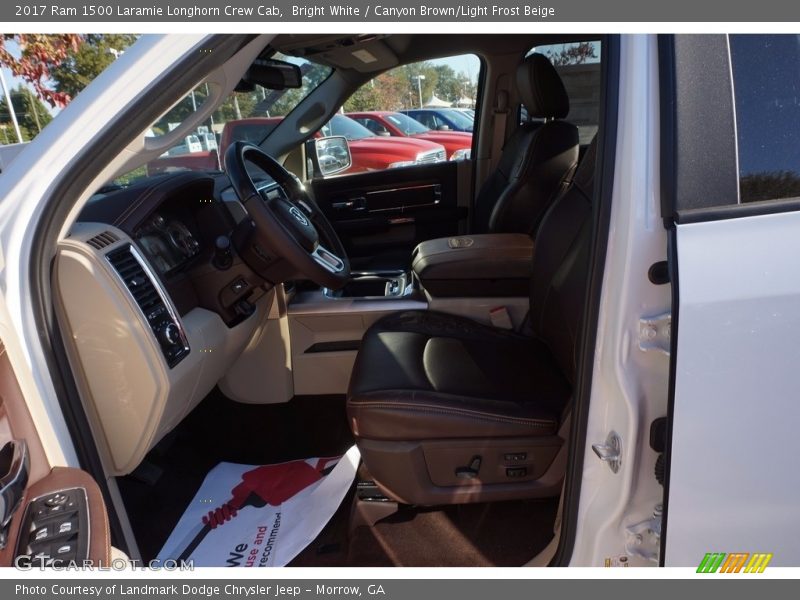 Bright White / Canyon Brown/Light Frost Beige 2017 Ram 1500 Laramie Longhorn Crew Cab