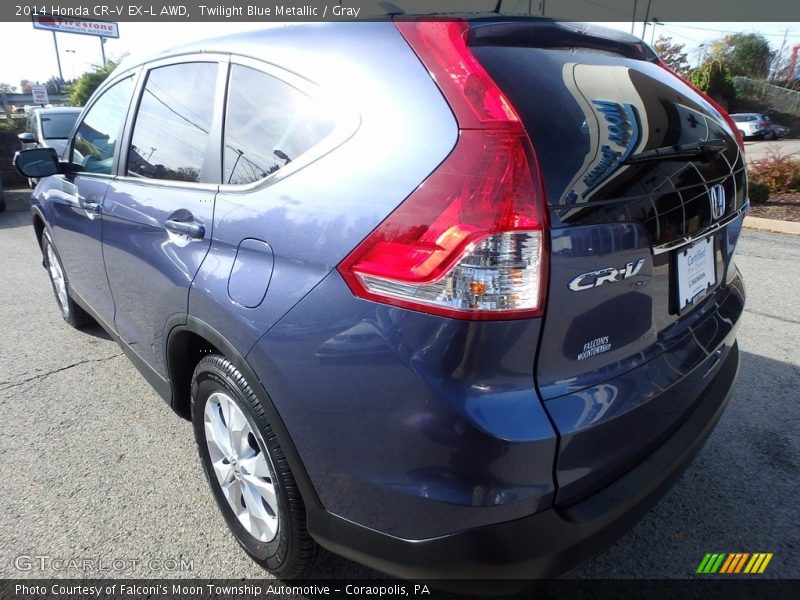 Twilight Blue Metallic / Gray 2014 Honda CR-V EX-L AWD