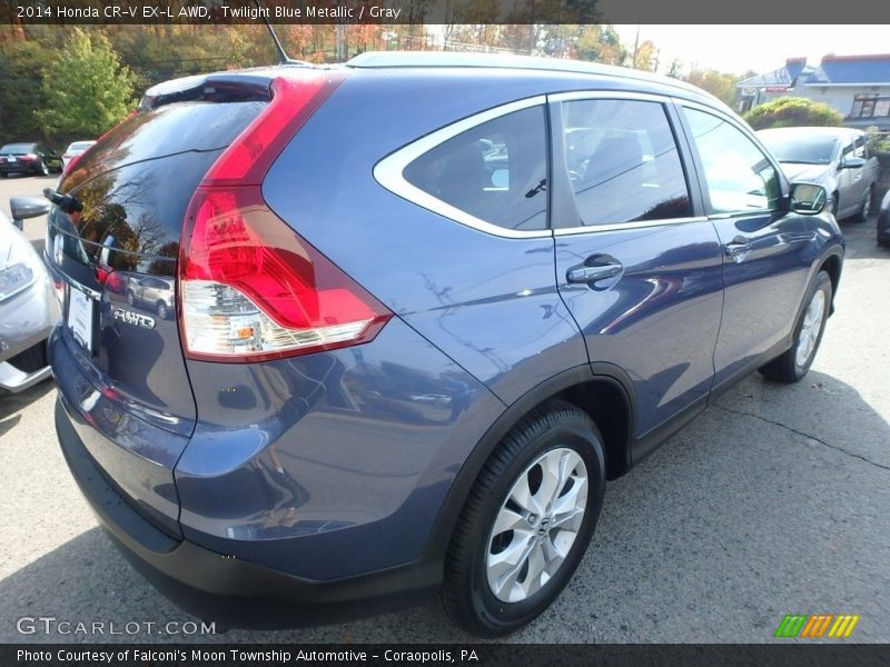 Twilight Blue Metallic / Gray 2014 Honda CR-V EX-L AWD