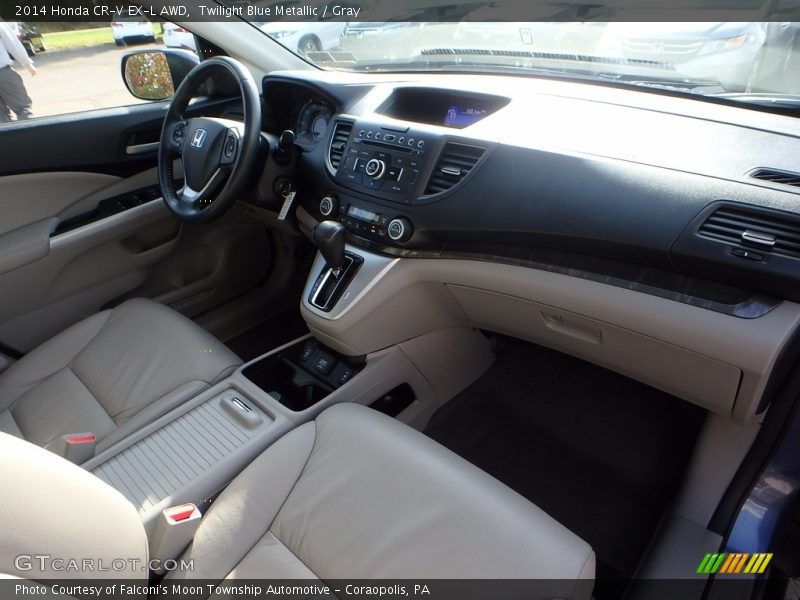 Twilight Blue Metallic / Gray 2014 Honda CR-V EX-L AWD