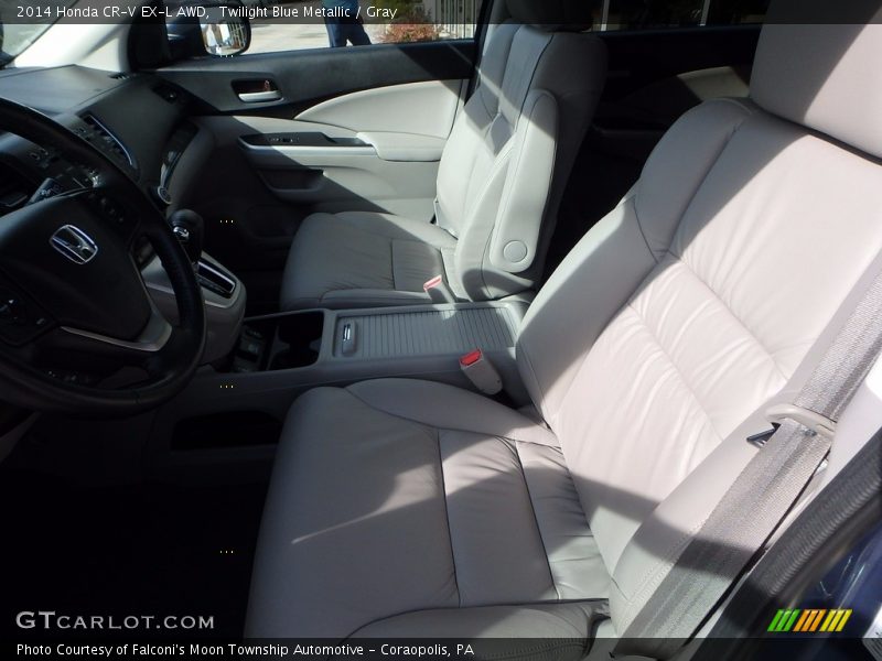Twilight Blue Metallic / Gray 2014 Honda CR-V EX-L AWD