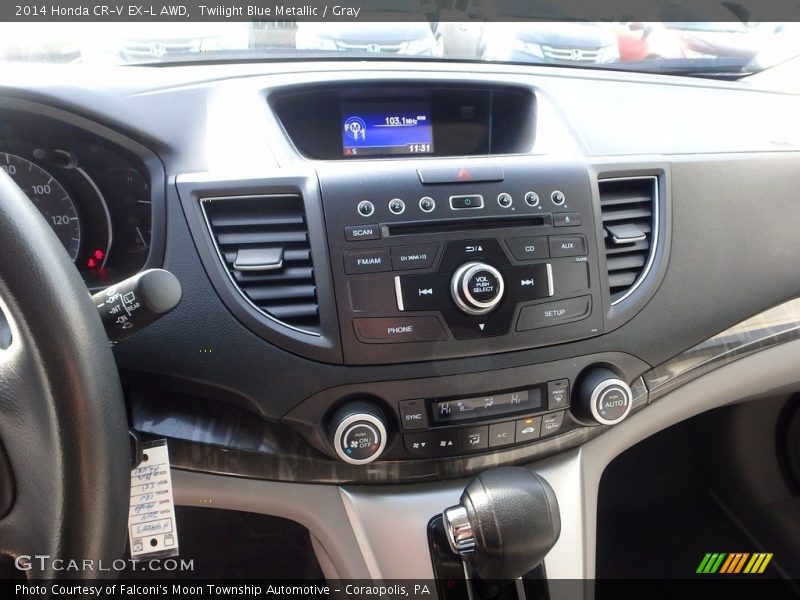Twilight Blue Metallic / Gray 2014 Honda CR-V EX-L AWD