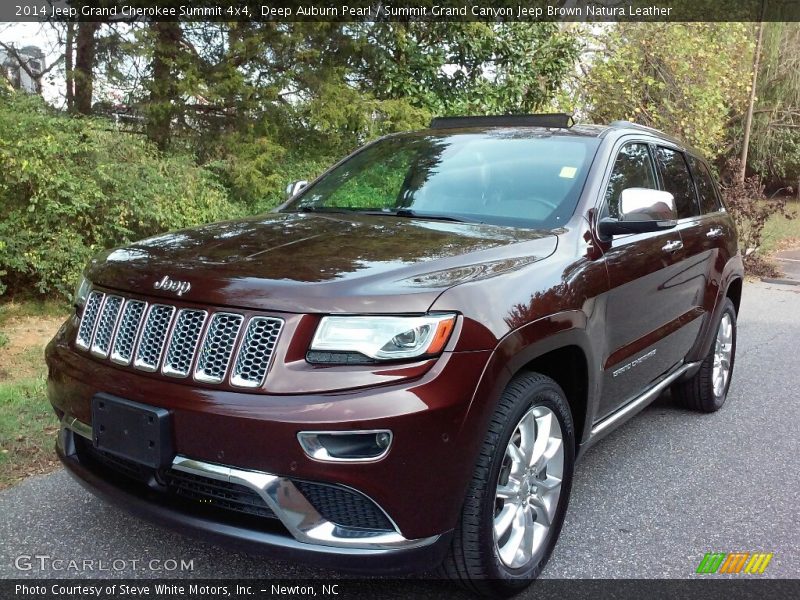 Deep Auburn Pearl / Summit Grand Canyon Jeep Brown Natura Leather 2014 Jeep Grand Cherokee Summit 4x4