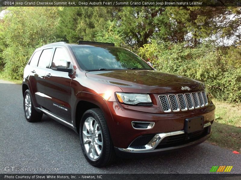 Deep Auburn Pearl / Summit Grand Canyon Jeep Brown Natura Leather 2014 Jeep Grand Cherokee Summit 4x4
