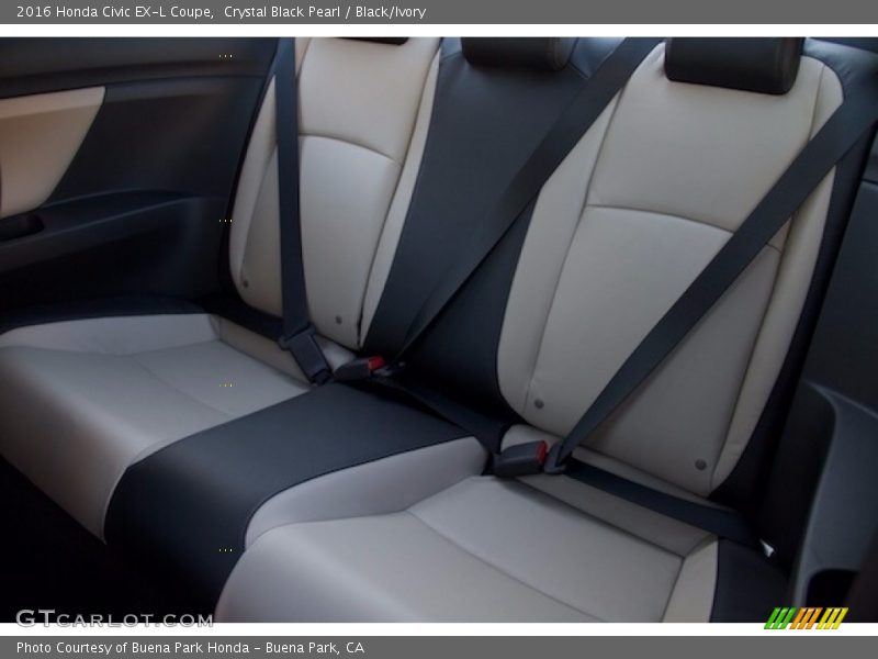 Crystal Black Pearl / Black/Ivory 2016 Honda Civic EX-L Coupe