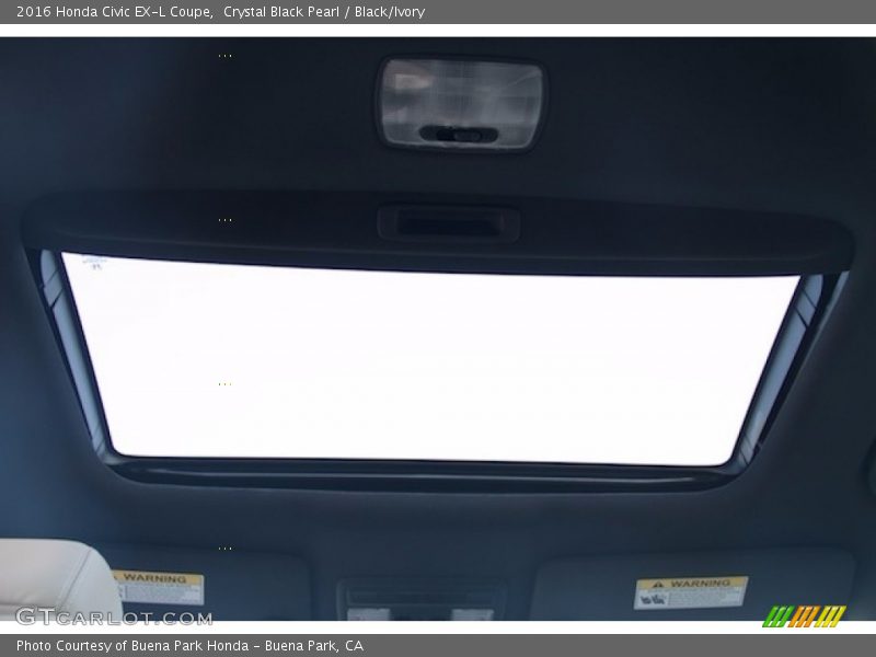 Crystal Black Pearl / Black/Ivory 2016 Honda Civic EX-L Coupe