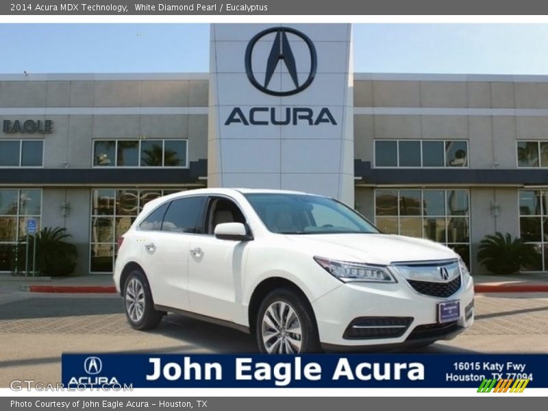 White Diamond Pearl / Eucalyptus 2014 Acura MDX Technology