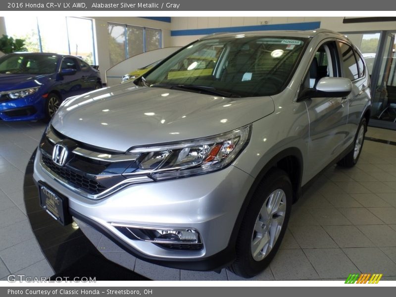 Alabaster Silver Metallic / Gray 2016 Honda CR-V LX AWD