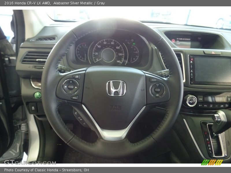 Alabaster Silver Metallic / Gray 2016 Honda CR-V LX AWD