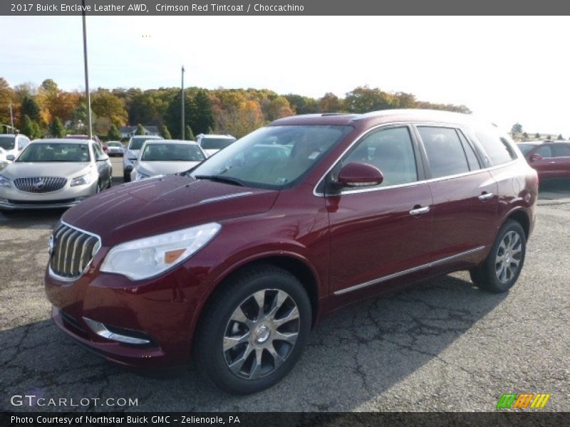 Crimson Red Tintcoat / Choccachino 2017 Buick Enclave Leather AWD