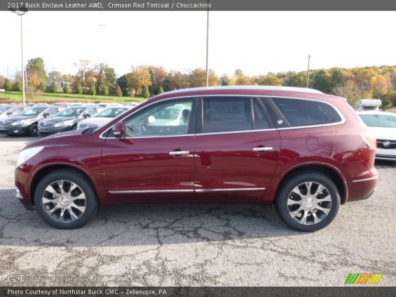 Crimson Red Tintcoat / Choccachino 2017 Buick Enclave Leather AWD